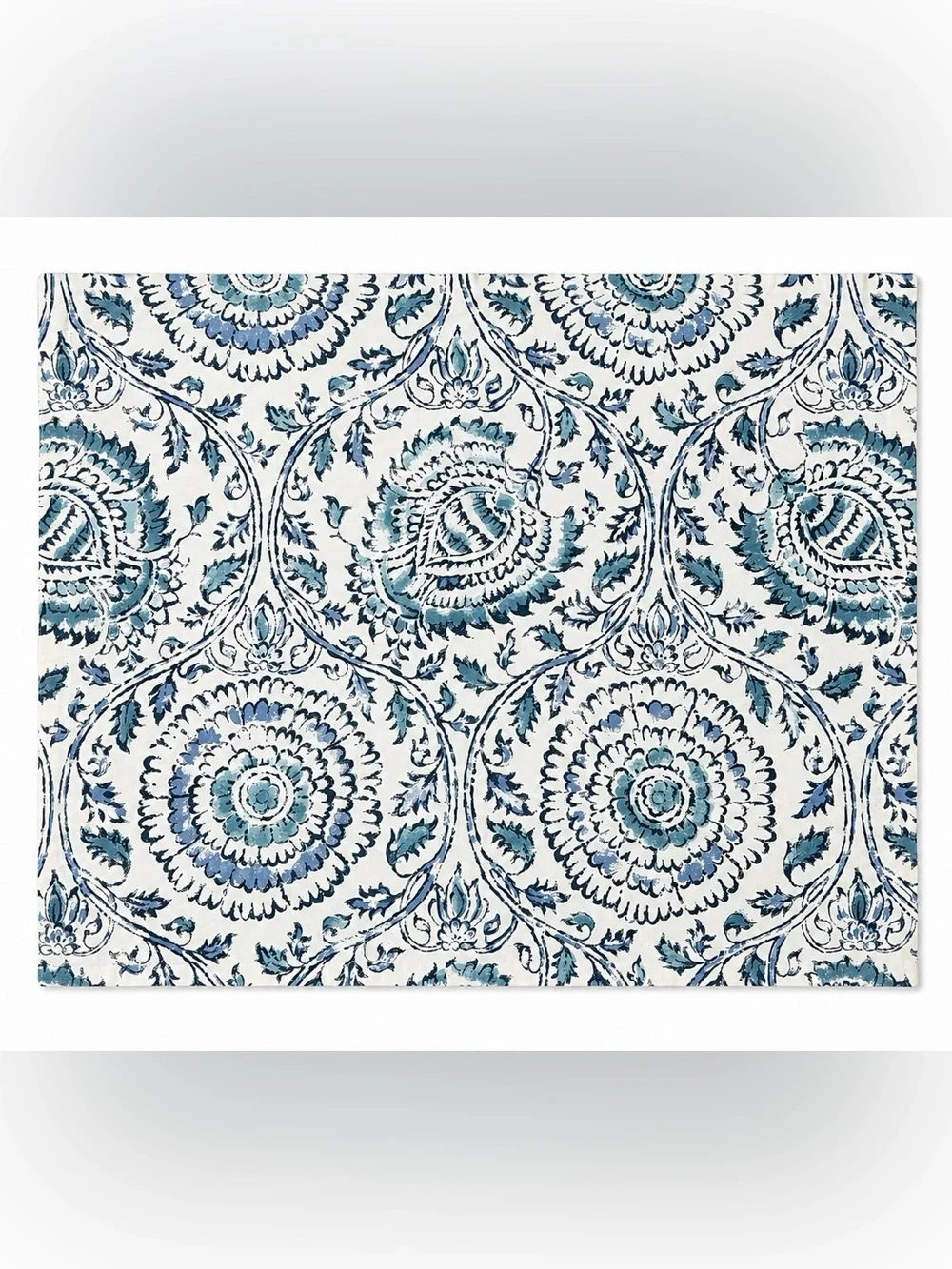 Echo Design Blue Floral - Stripe Two Side Zip Cotton Pillow Shams 26